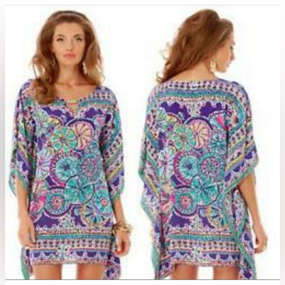 EUC Lilly Pulitzer Beach Plum Skipping
Stones Silk Lindamarie Caftan Dress XS-S - Picture 2 of 6